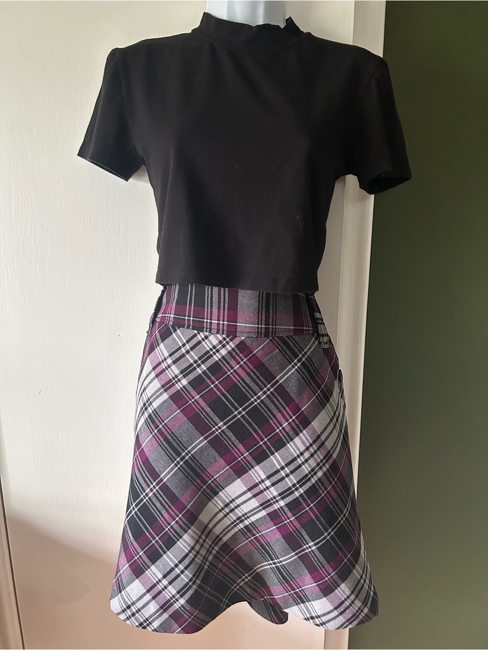Reitmans - Purple Plaid Mini Skirt